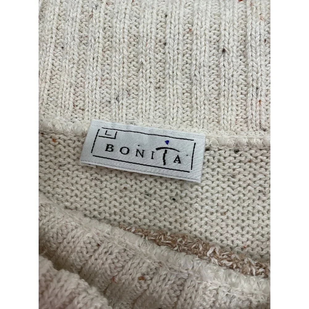 Bonita Vintage 90s Aztec Southwest Print Cowl Neck Knit Sweater Boho Grunge L